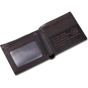 FeiYen Personalized Engraved Leather Wallet for Son from Mom Mother - Christmas Birthday Graduation Wedding Gift - I'm Always Here for You - Mens Custom Love Message Bifold Wallets for Him