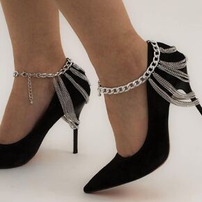 Rumtock 1PCS Gold Chunky Chian Layered Anklet Bling Foot Chain Women and Girls Party Shiny Jewelry (Gold)