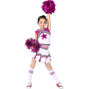 زي LOLANTA Big Girls Cheerleader الزي الرسمي زي التشجيع، علامة تجارية ممتعة للشباب، أحمر وأبيض (أحمر، 8-10) in Kuwait