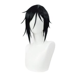 LABEAUTÉ Short Curly Red Pigtails Wig with Bangs for Women Girls Cosplay Wig for Halloween + Free Cap