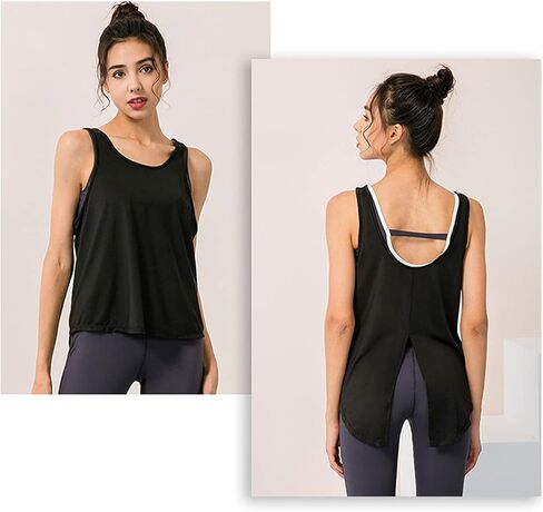 قمصان تانك توب للنساء من LANBAOSI مكونة من 3 قمصان مفتوحة الظهر لليوجا الرياضية والجري in Kuwait