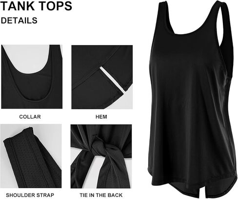 قمصان تانك توب للنساء من LANBAOSI مكونة من 3 قمصان مفتوحة الظهر لليوجا الرياضية والجري in Kuwait