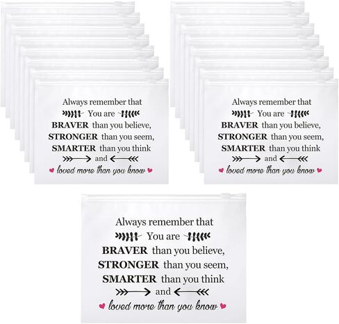 50 قطعة من الهدايا الملهمة للنساء حقيبة مستحضرات التجميل إيفا أنت شجاعة حقيبة مكياج رائعة حقيبة أدوات الزينة الصغيرة مع سحاب تشجيع هدية عيد ميلاد للكنيسة الأصدقاء (أنت رائع) in Kuwait