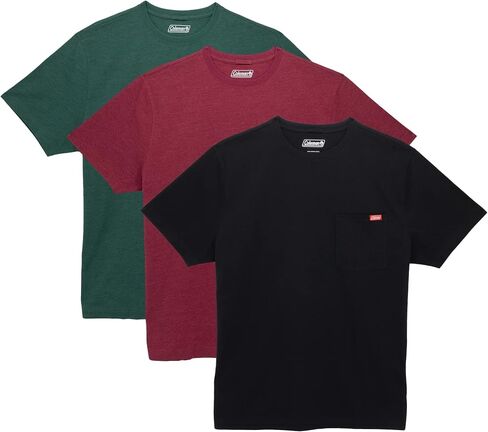 Coleman Mens Workwear Performance Short Sleeve Cotton T-Shirts Multi Color 3-Pack in Saudi Arabia
