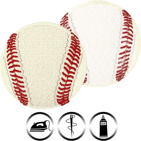 Baseball Patches Iron on Baseball Sticker for All Fabrics | Appliques for Kids Baseball Accessories Baseballs sew on Patch Baseball Stuff | Yellow | 2.95x2.95in in Kuwait