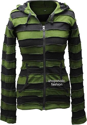 Shopoholic Fashion Women Outstitched Stripy Rib Hoodie in Kuwait