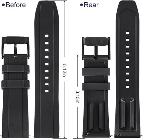 HUAFIY Premium Quality Waterproof Silicone Watch Bands - Choose Color & Width 20mm, 22mm,24mm Rubber Straps.Quick Release Rubber Watch Bands for Men in Kuwait