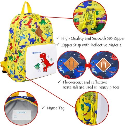 POWOFUN Kids Backpack School Bag Children Water-Resistant Cute Cartoon Travel Rucksack Backpack For Kindergarten Boys Girls with Chest Buckle in Kuwait