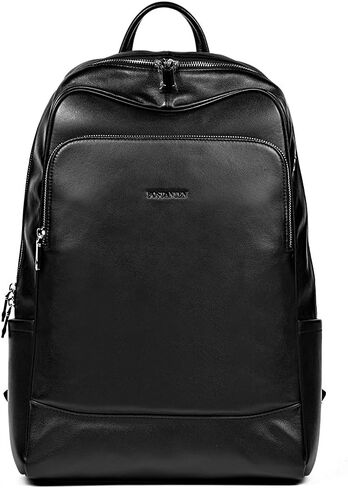 BOSTANTEN Men Leather Backpack 15.6 inch laptop Backpack Travel College Bag Black in Saudi Arabia