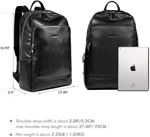 BOSTANTEN Men Leather Backpack 15.6 inch laptop Backpack Travel College Bag Black in Saudi Arabia