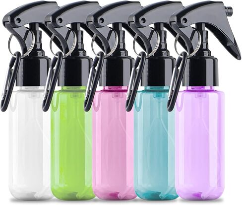 زجاجة رذاذ صغيرة من تانشاين 50 مل، زجاجات رذاذ مياه صغيرة الحجم بحجم مناسب للسفر، زجاجة رذاذ كحول دقيقة محمولة ومعقمة لليدين، زجاجات رذاذ بلاستيكية فارغة قابلة لإعادة الملء مع مشبك، 2 أونصة/5 قطع in Kuwait