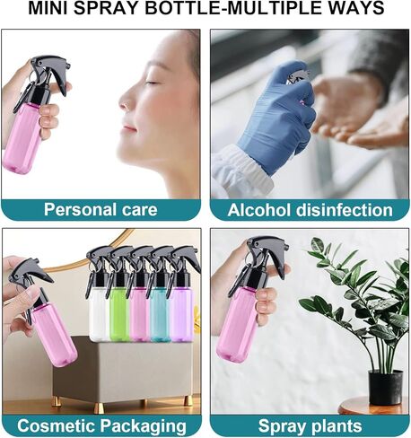 زجاجة رذاذ صغيرة من تانشاين 50 مل، زجاجات رذاذ مياه صغيرة الحجم بحجم مناسب للسفر، زجاجة رذاذ كحول دقيقة محمولة ومعقمة لليدين، زجاجات رذاذ بلاستيكية فارغة قابلة لإعادة الملء مع مشبك، 2 أونصة/5 قطع in Kuwait