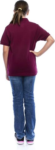 قميص بولو للأولاد من ماركة بولو - تي شيرت بأكمام قصيرة وقصة عادية، قميص بيكيه كلاسيكي سادة كاجوال بياقة 3 أزرار in Saudi Arabia