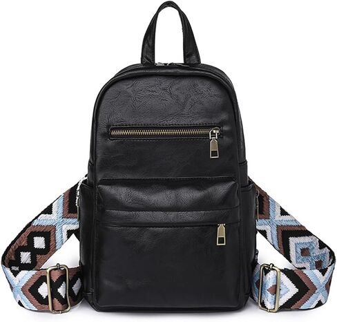 ALUSBELL Vintage Sling Bag Sling Backpack for Men Women, Vegan Leather Crossbody Bag Fanny Packs, Fashion Chest Bag Daypack with 2 Adjustable Straps,Brown in Kuwait