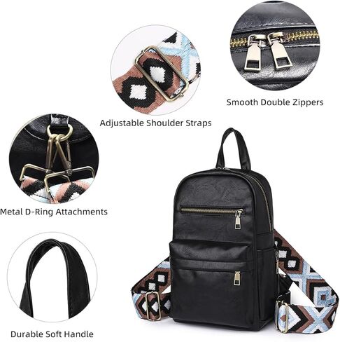 ALUSBELL Vintage Sling Bag Sling Backpack for Men Women, Vegan Leather Crossbody Bag Fanny Packs, Fashion Chest Bag Daypack with 2 Adjustable Straps,Brown in Kuwait