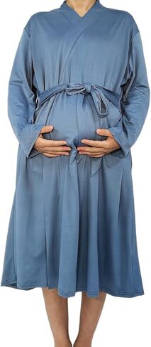 SUFEINI Maternity Robe and Matching Baby Swaddle Blanket Set, Mommy Robe with Receiving Blanket Girls Boys Sleepwear in Saudi Arabia