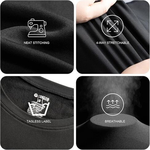 طقم ملابس داخلية حرارية للرجال من EONGOA طقم جونز طويل مع طبقات أساسية مبطنة بالصوف للتزلج في الشتاء للطقس البارد in Kuwait