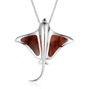 قلادة من الفضة الإسترلينية من خشب كوا، مع سلسلة مربعة مقاس 45.72 سم in Kuwait