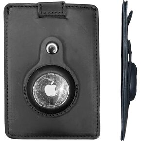 Lumberjack Plaid Genuine Leather Slim AirTag Wallet with Pull-tab for Easy Card Access, Minimalist Slim Front Pocket Card Holder RFID Blocking with Gift Box for Men in Kuwait