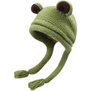 HS Kawaii القبعات قبعات كروشيه للنساء الضفدع قبعة خمر بيني النساء الجرونج اكسسوارات مترهل بيني للنساء الشتاء in Kuwait