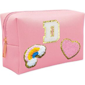 boutikpro 4PCS Premium Preppy Makeup Bag Set, Cute PU Travel Toiletry Bag for Women, Waterproof Preppy Patch Cosmetic Organizer Bag for Traveling Outdoors, Gift Ideal for Christmas Thanksgiving in Kuwait