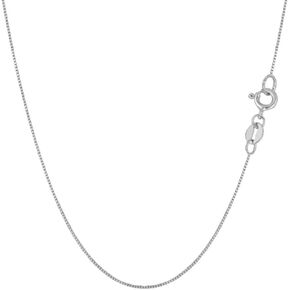 The Diamond Deal 14K Yellow or White or Rose/Pink Gold 0.60mm Shiny Classic Box Necklace Chain For Pendants and Charms for Women and Girls with Spring Ring Clasp (13", 16", 17", 18", 20" or 24 inch