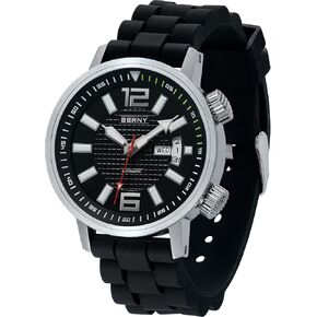 BERNY Automatic Mechanical Dive Watch for Men Self Winding Sport Silicon Strap Wristwatches Waterproof 20ATM Sapphire Glass Scratch Resistant Super Luminous（No Battery Required