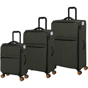 it luggage Lykke 3 Piece Softside 8 Wheel Spinner Set, Black, 3 Pc