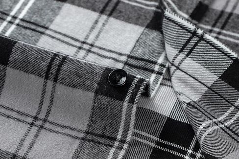 HOLCADA Mens Flannel Shirts Long Sleeve Plaid Shirt for Men, 100% Cotton Plaid Casual Button Down Shirts with Multi Pocket in Saudi Arabia