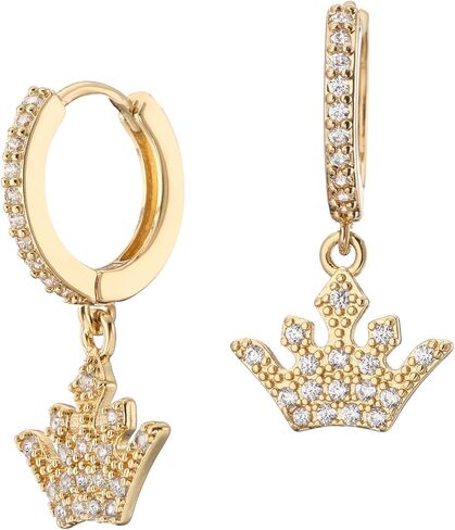 DS Huggie hoop earrings for women,14K Gold Plated Dainty Minimalist Drop Dangle Pierced cartilage earlobe Earrings Classic Zircon Small Hoop Earrings Jewelry Gift for Wife Mom girlfriend in Saudi Arabia