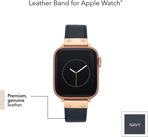 سوار أنيق من الجلد من Anne Klein لساعة Apple آمن، قابل للتعديل، بديل لسوار ساعة Apple، يناسب معظم المعصم in Kuwait
