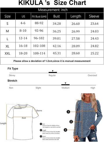 Kikula Womens Tops Long Sleeve Puff Sleeve Fall Shirt Tunic Tops to Wear with Leggings 2023 in Saudi Arabia