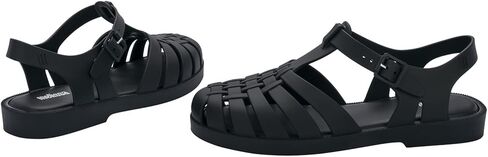 Melissa Possession Jelly Sandal for Women - The Iconic 90s Original Jelly Shoe, Fisherman’s Sandal with Adjustable Strap and Side Buckle, Black, 8 in Kuwait