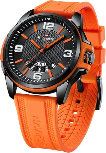 NAVIFORCE Waterproof Watch for Men Women,Boy and Girl Analog Military Sports Unisex Wristwatch,Silicone Strap in Saudi Arabia