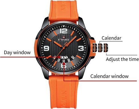 NAVIFORCE Waterproof Watch for Men Women,Boy and Girl Analog Military Sports Unisex Wristwatch,Silicone Strap in Saudi Arabia