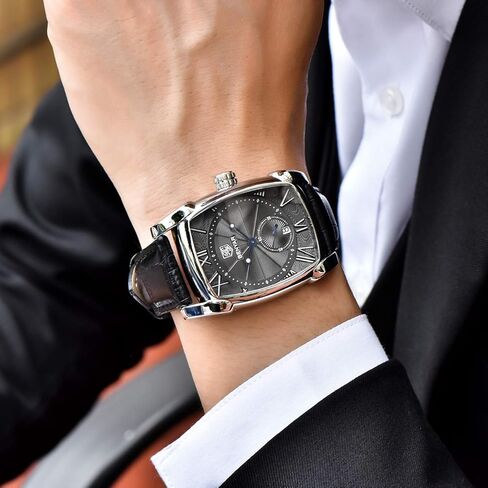 ساعة يد BENYAR مستطيلة للرجال مع حزام جلدي، ساعات كلاسيكية كاجوال عصرية للرجال هدايا مثالية لصديق in Kuwait