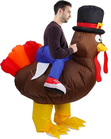 أزياء Abakuku عيد الشكر القابلة للنفخ، زي تركيا القابل للنفخ - بدلات تركيا المضحكة لحفلة عيد الشكر تنفجر in Kuwait