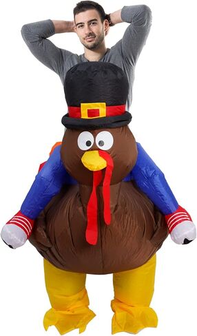 أزياء Abakuku عيد الشكر القابلة للنفخ، زي تركيا القابل للنفخ - بدلات تركيا المضحكة لحفلة عيد الشكر تنفجر in Kuwait