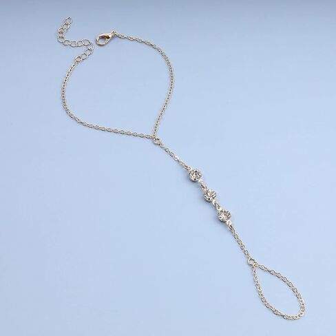 Yheakne Boho البنصر سوار الذهب حجر الراين الرقيق سلسلة سوار خمر الطبقات شرابة سوار تخصيص سلسلة اليد مجوهرات للنساء والفتيات الهدايا (نمط 1) in Kuwait