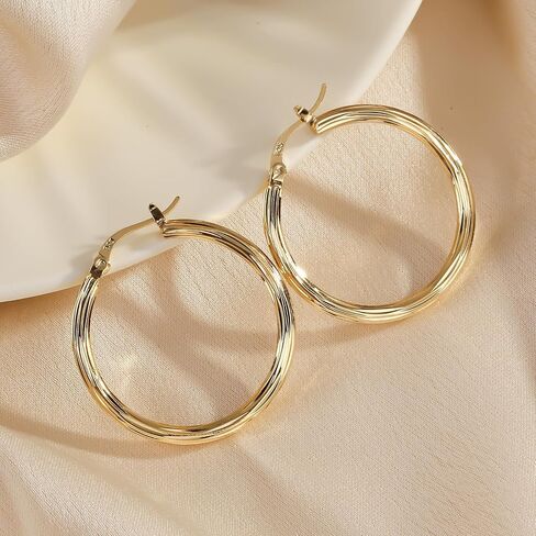 ToHeart 14k Twisted Hoop Earrings for Womens Hypoallergenic Small Gold Plated Hoop Earrings in Saudi Arabia