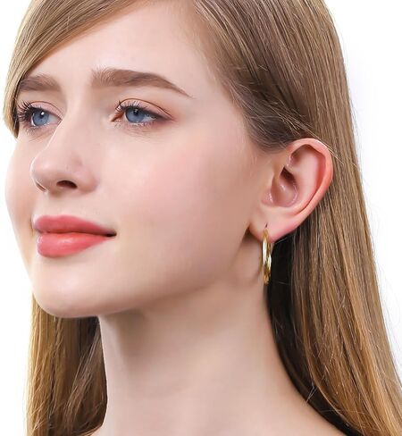 ToHeart 14k Twisted Hoop Earrings for Womens Hypoallergenic Small Gold Plated Hoop Earrings in Saudi Arabia