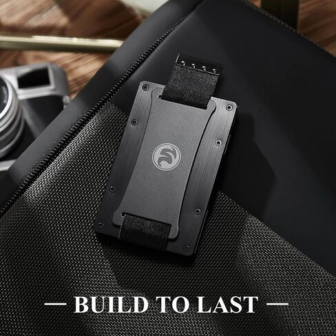 Men Minimalist Metal Engraved Wallet for Son from Mother Mom | Personalized Birthday Christmas Graduation Gift | Slim Front Pocket RFID Blocking Aluminum Tactical Pull Card Holder with Cash Strap in Kuwait