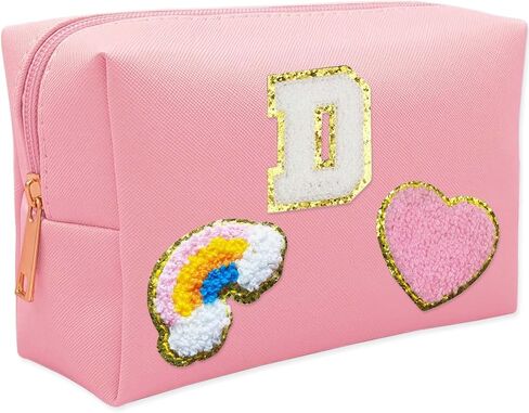 boutikpro 4PCS Premium Preppy Makeup Bag Set, Cute PU Travel Toiletry Bag for Women, Waterproof Preppy Patch Cosmetic Organizer Bag for Traveling Outdoors, Gift Ideal for Christmas Thanksgiving in Kuwait