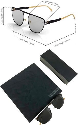 RUDOLF Hand Made Sunglasses Mens Trendy 2023, Ultra Lightweight Men Sunglasses Trendy, Flexible Durable Frame Aviator Sunglasses for Women and Men, Stainless Men Sunglasses Trendy, UV400 Protection in Saudi Arabia