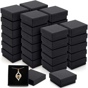Batiyeer 36 Pcs Cardboard Jewelry Gift Boxes Jewelry Boxes Packaging Small Earring Gift Box with Lids for Necklace Ring Bracelet Party (3.2 x 2 x 1 Inch)