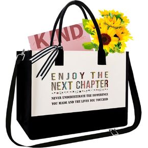 GevGuxLuo Boss Lady Gifts for Women, Boss Appreciation Gift, Birthday Gifts for Boss Lady, Funny Office Gift for Colleague Manager, Coworker Leaving Gift for Women, Canvas Tote Bag with Zipper