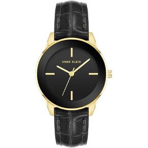 Anne Klein Women's Croco-Grain Patterned Faux Leather Strap Watch