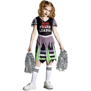 فستان IIMMER Halloween للفتيات Zombie Fearleader المخيف من 4 إلى 12 عامًا in Kuwait