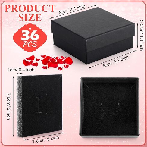 Batiyeer 36 Pcs Cardboard Jewelry Gift Boxes Jewelry Boxes Packaging Small Earring Gift Box with Lids for Necklace Ring Bracelet Party (3.2 x 2 x 1 Inch) in Saudi Arabia