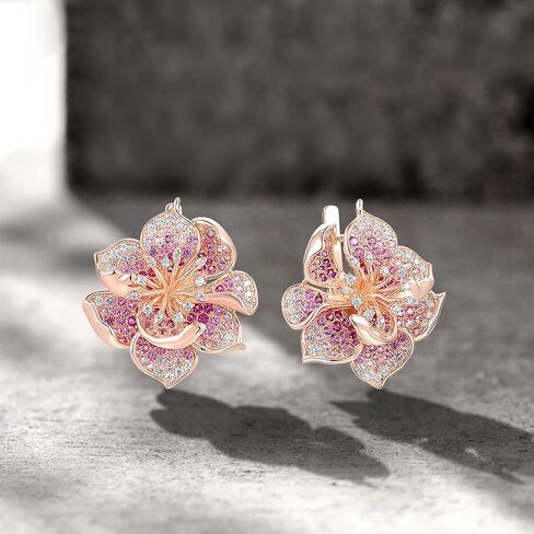 Santuzza Sterling Silver Gemstone Flower Earrings for Women in Kuwait